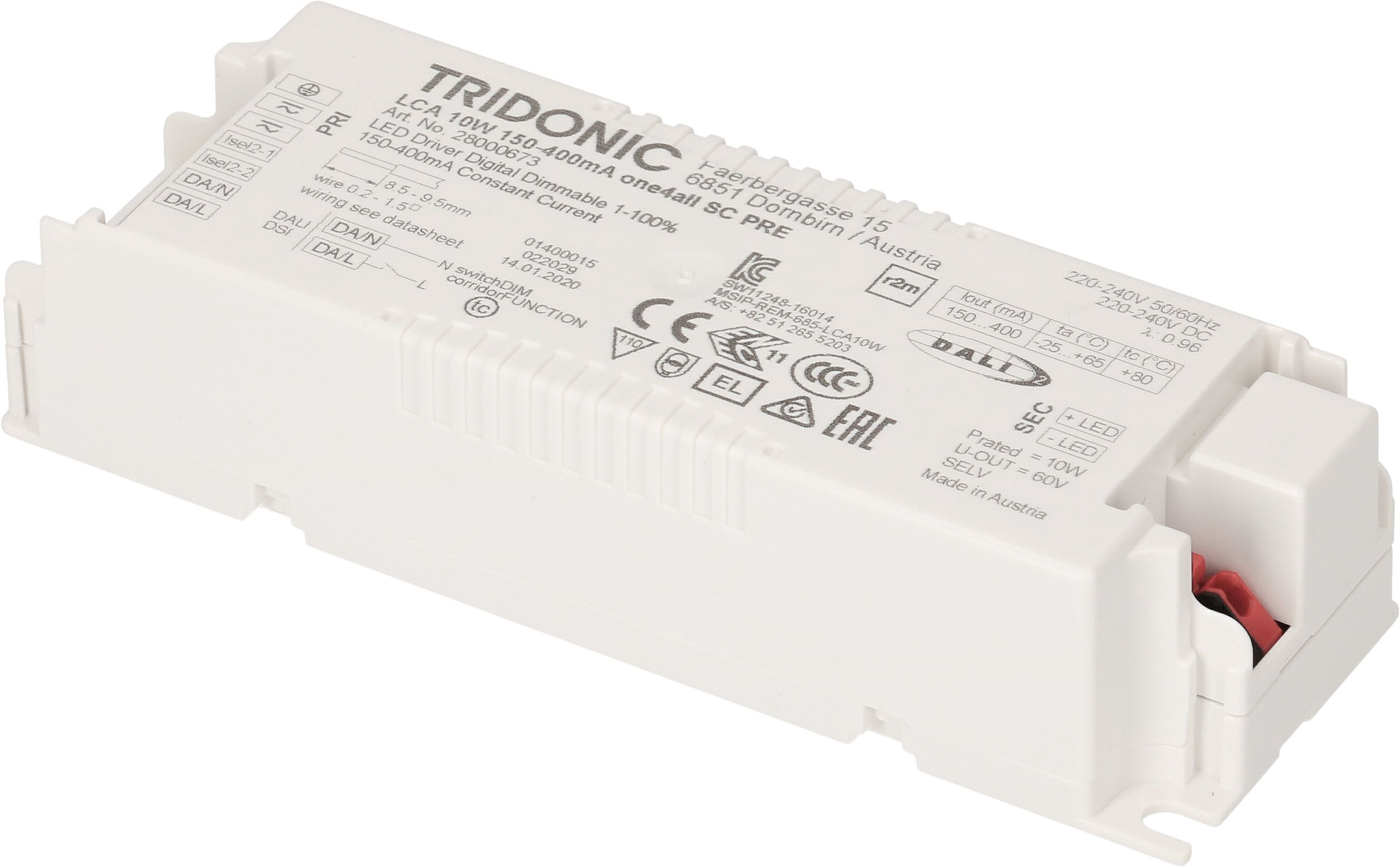 LED-Konstantstromtreiber DALI 150–400mA LCA one4all SC PRE