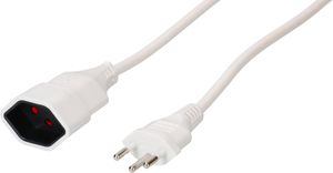 Rallonge TD H05VV-F3G1.0 2m blanc BS type 12 / type 13