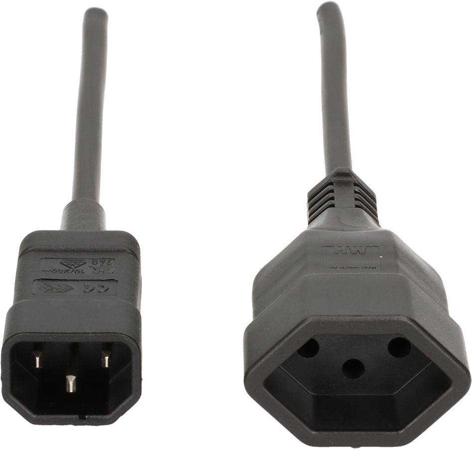 cavo per apparecchi TD H05VV-F3G1.0 2m nero C14/tipo 13