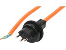 PUR câble secteur H07BQ-F3G1.5mm2 3m orange type 13 IP55
