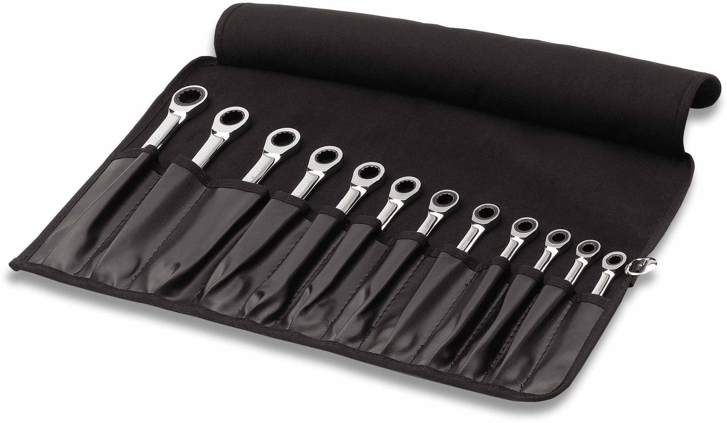 Assort. clés à cliquet et de clés à fourche SW8-SW19mm 12pièces