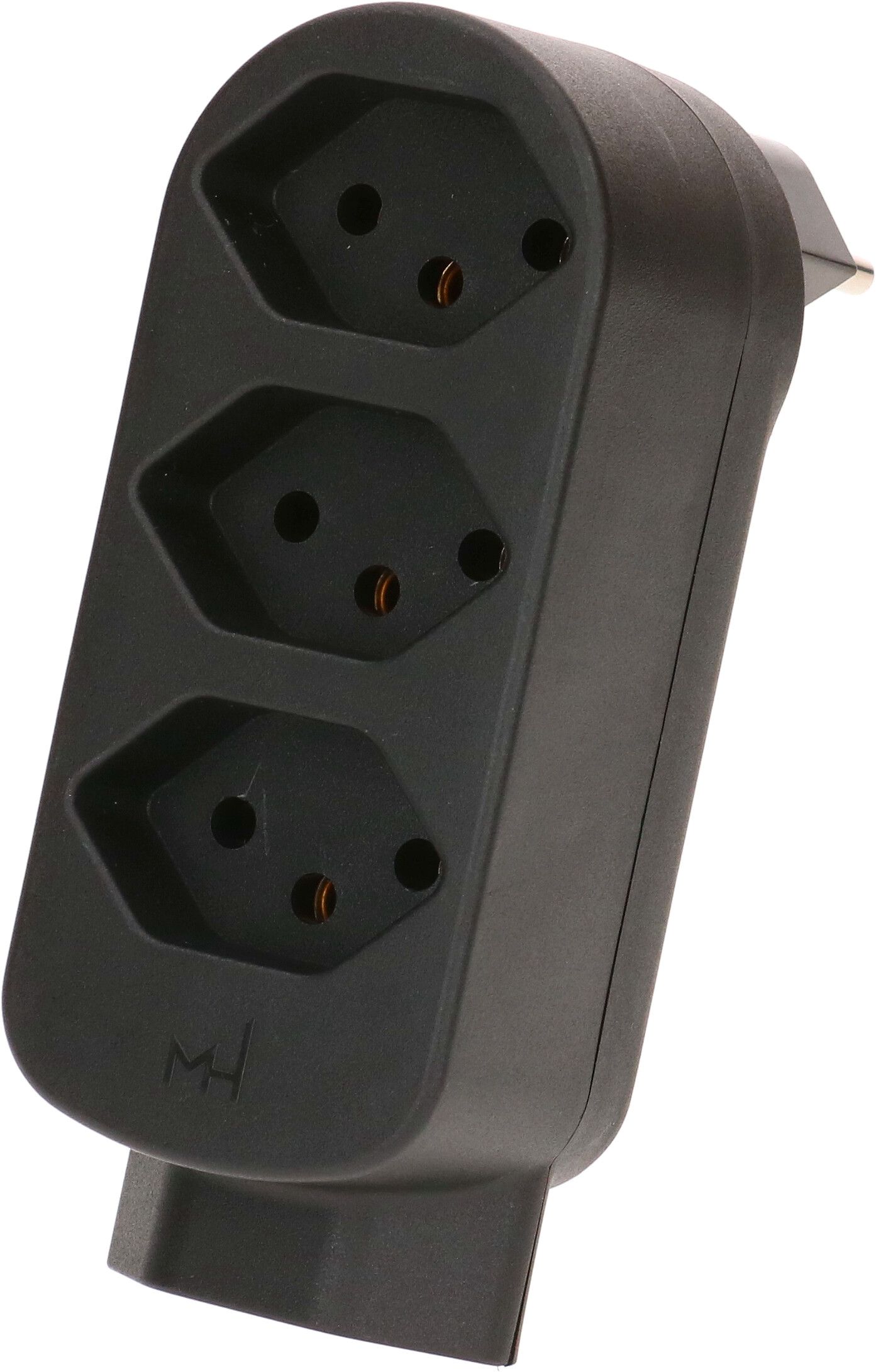 Abzweigstecker ADAPT 3+1x Typ 13 schwarz drehbar Green+Fair