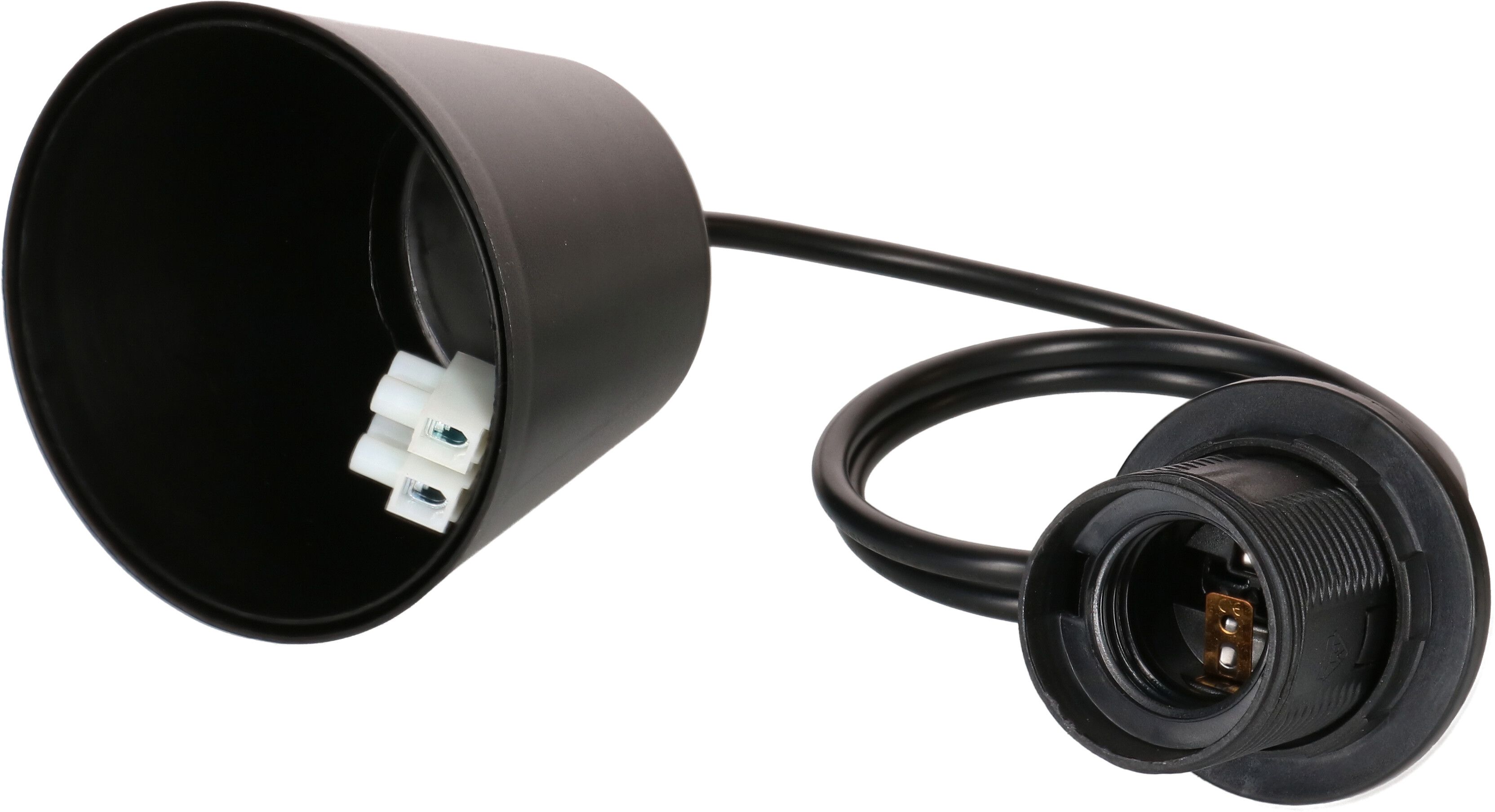 suspension de lampe E27 noir L=0.7m