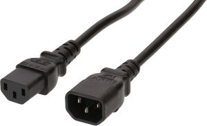 rallonge d'appareils TD H05VV-F3G1.0 3m noir C14/C13