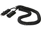 rallonge TD en spirale H05VV-F3G1.0 3.5m noir type 12 / type 13