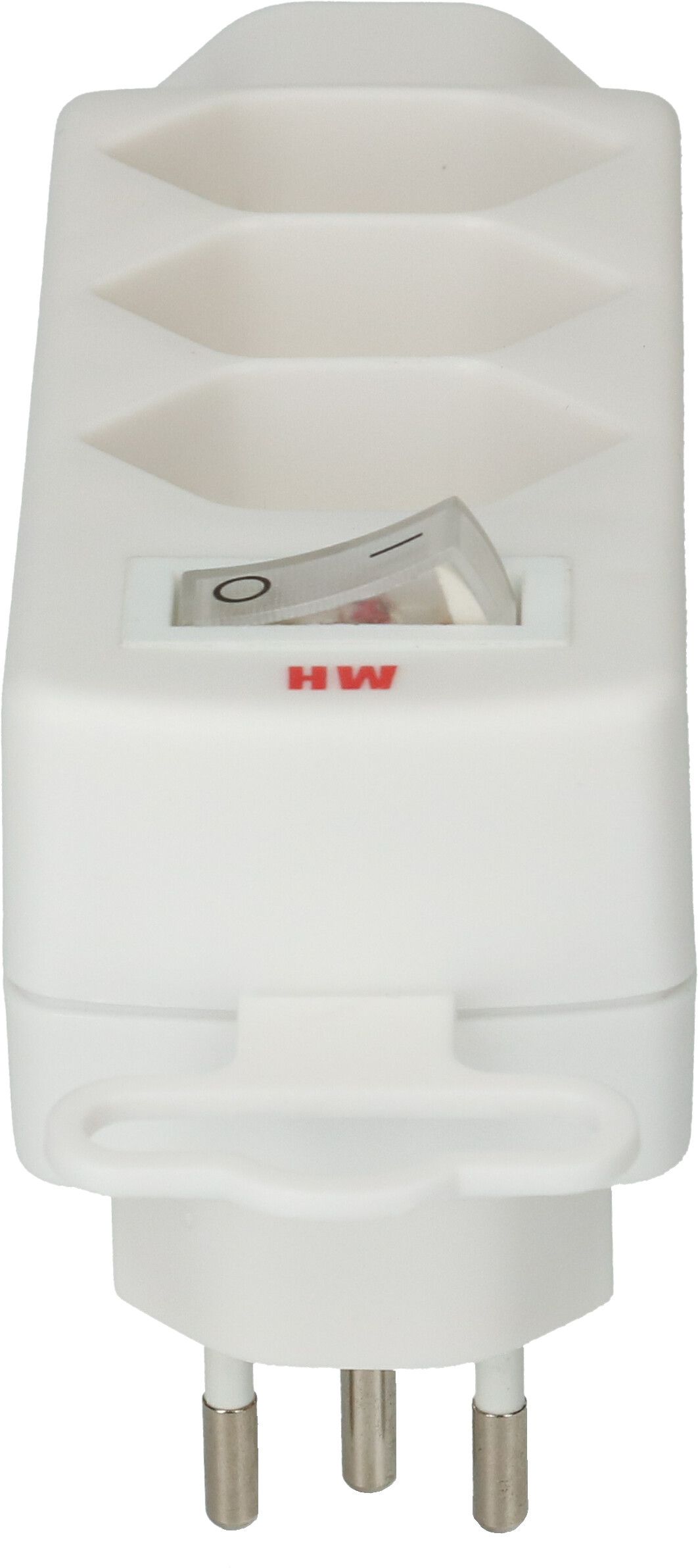 multi adaptateur Safety Line 4x type 13 3-pôles blanc +interrup.