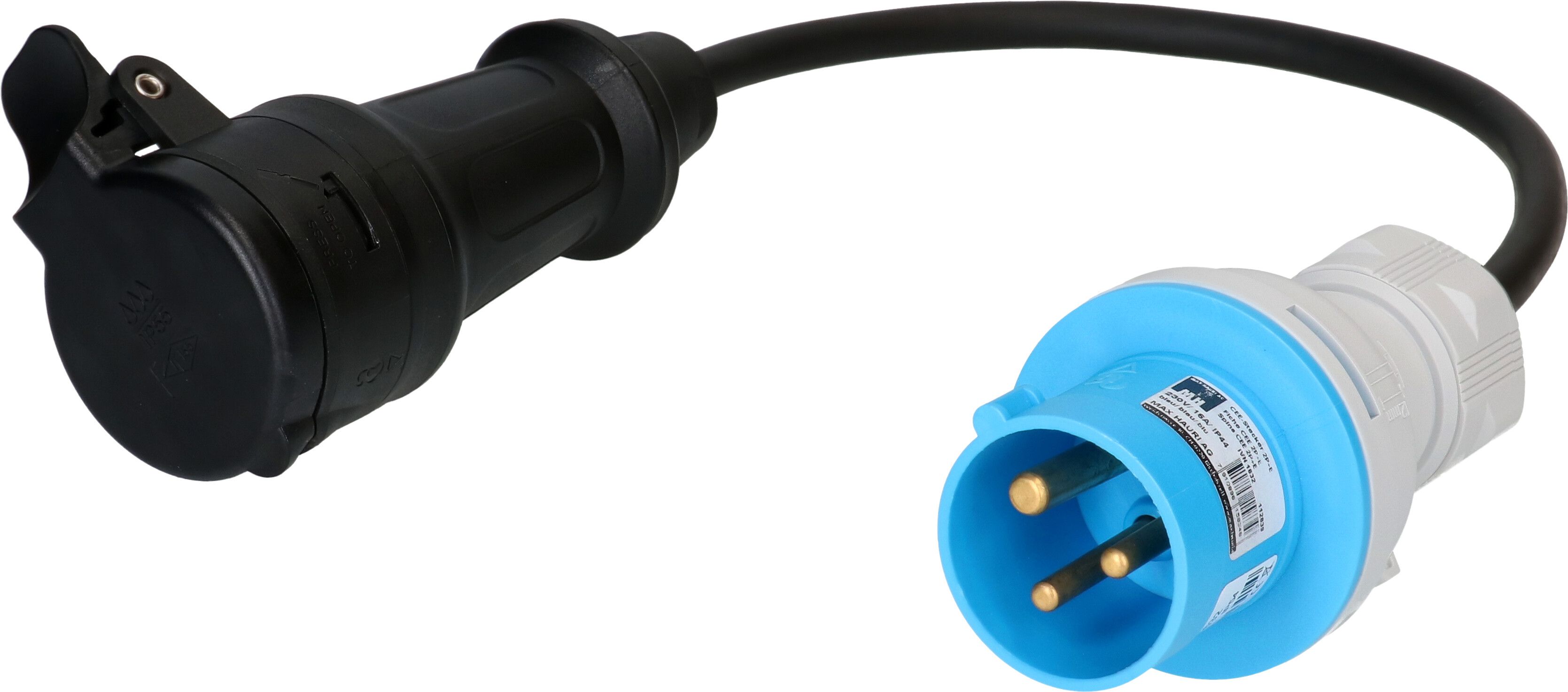 CEE Adapterkabel H07RN-F3G1.5 0.5m schwarz CEE16-3/Typ 23 IP55