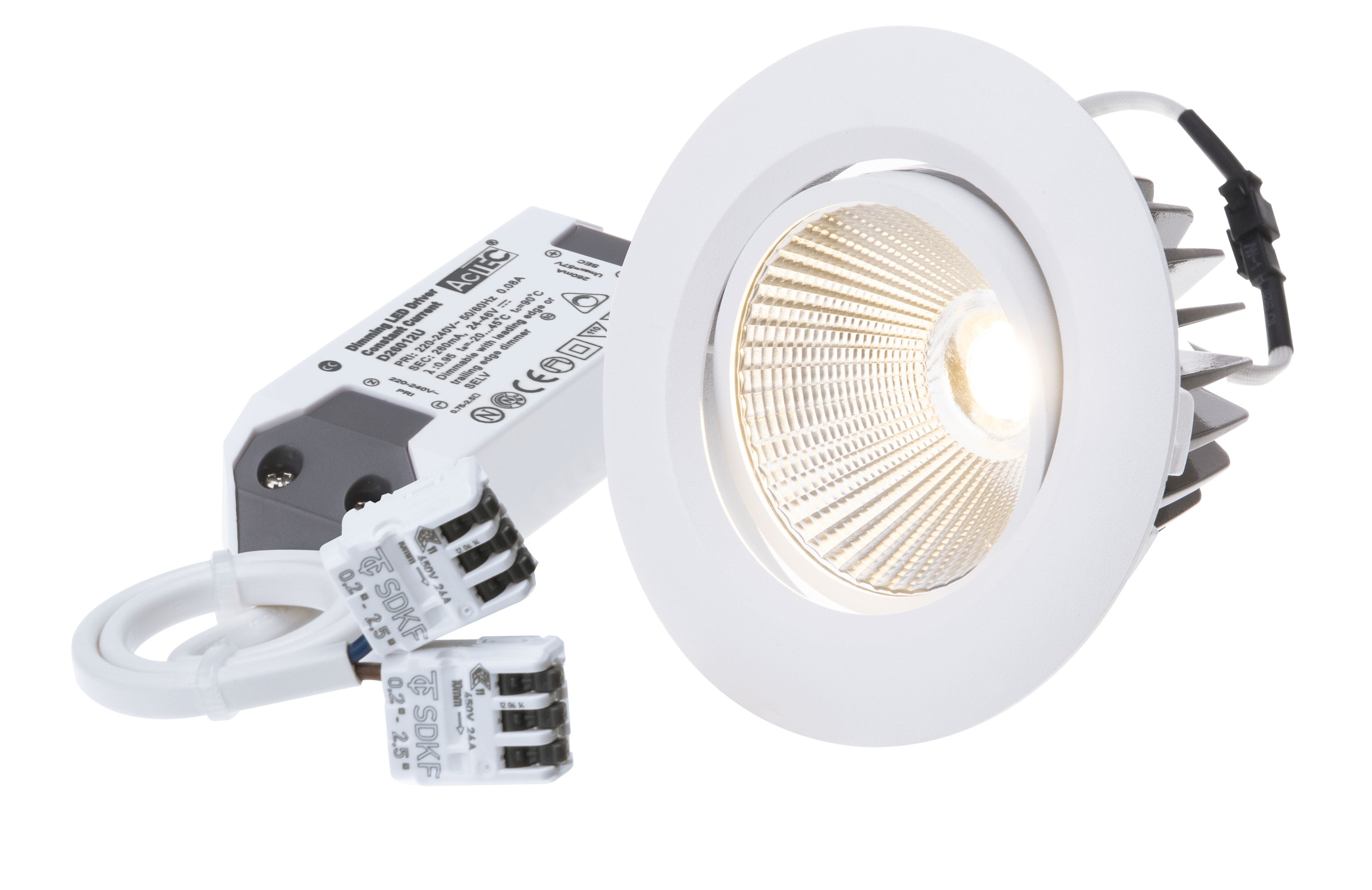 spot encastré à LED AXO Ø80 blanc 3000K 960lm 38°