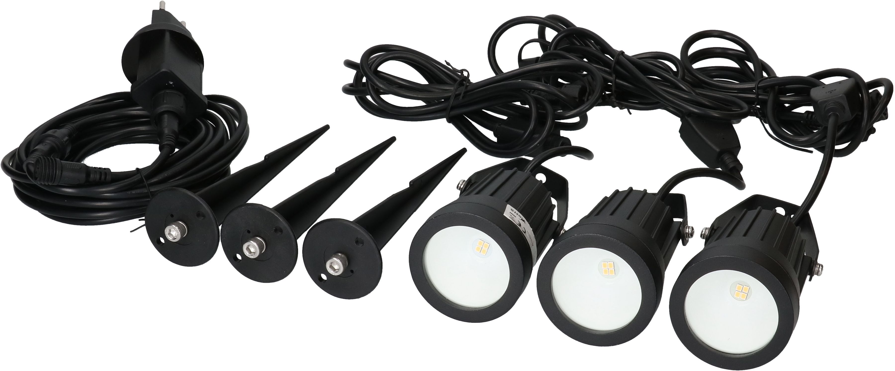 set de 3 lampes de jardin Merkuro / ALU noir IP65 / LED / type 11
