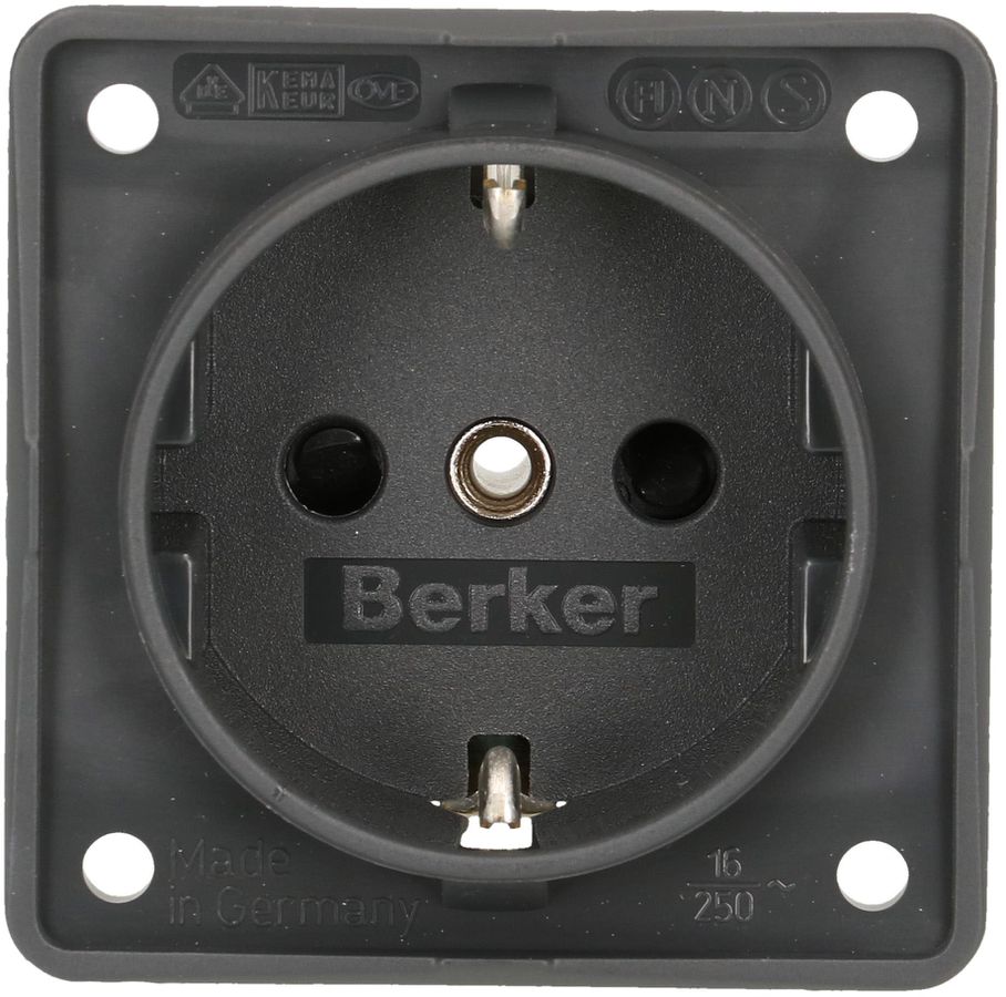 prise 1x Schuko appareil + plaque frontale BS Berker Integro ant.
