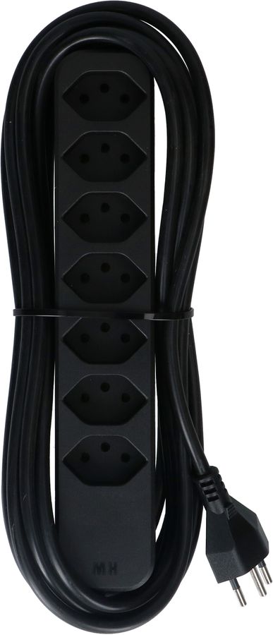 Steckdosenleiste Swiss Line 7x Typ 13 schwarz Magnet 5m