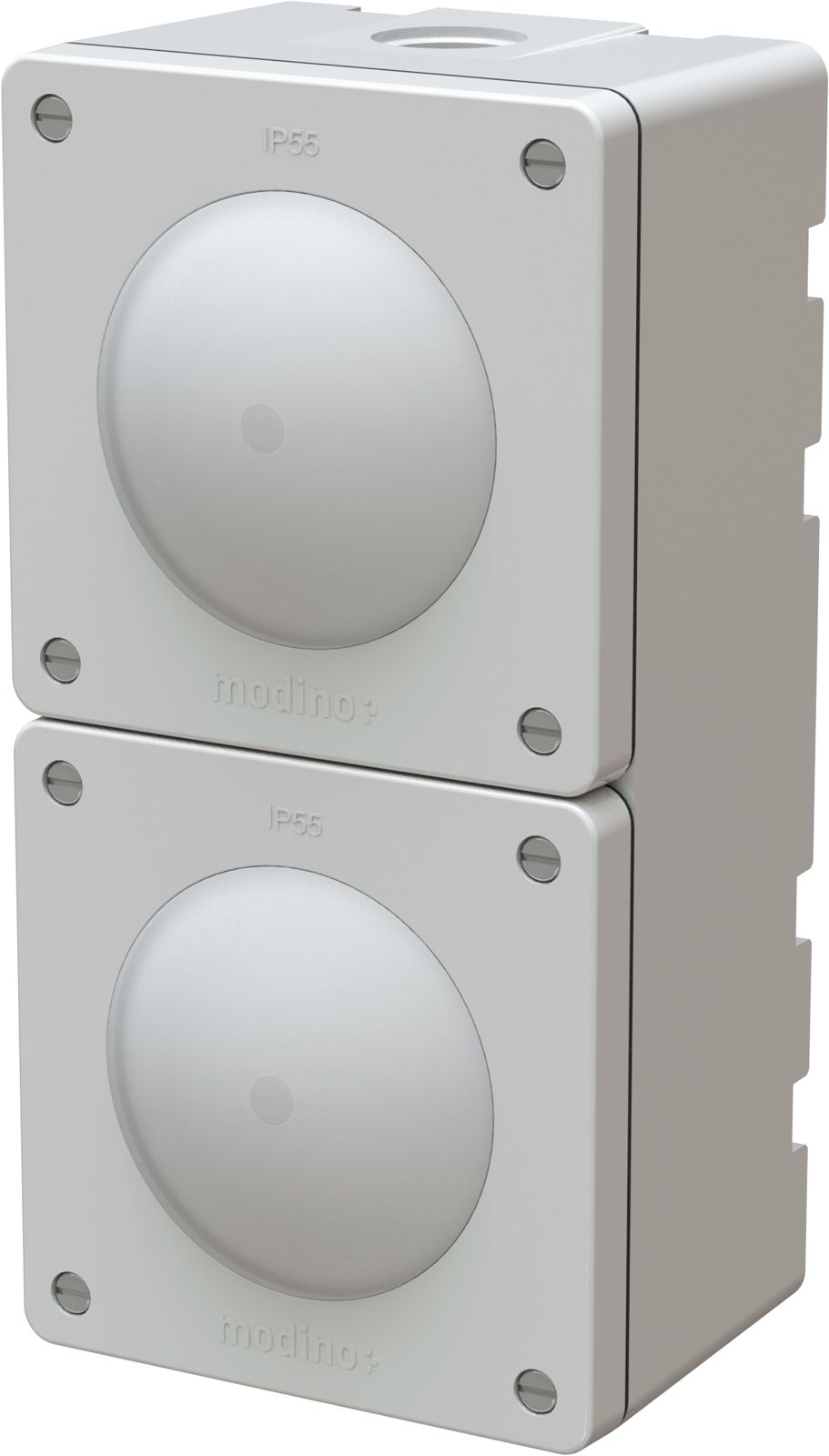 combinazione interru. s3 illu. / s3 illu. dim.2x1 AP exo IP55 gr