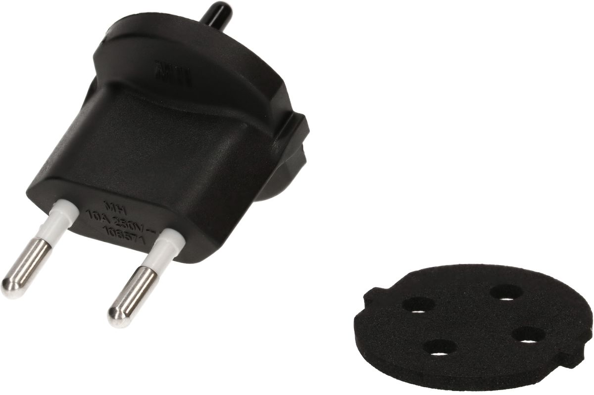 adaptateur fixe type 11 / fiche profilée CEE 7/17 noir