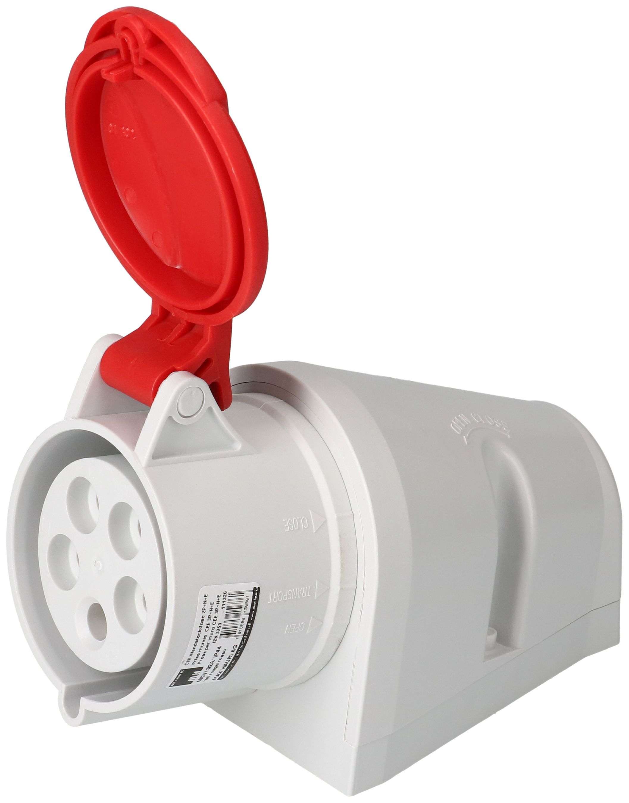 prise murale CEE 3P+N+E 400V/32A rouge IP44