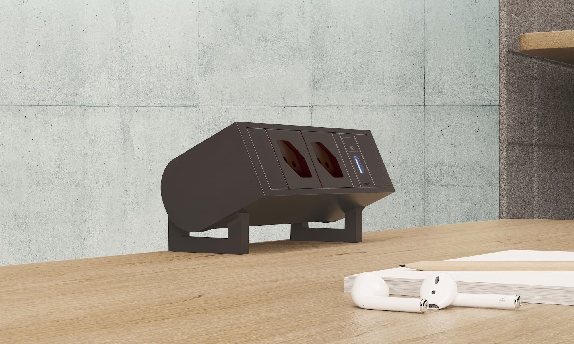 SUPRA bloc multiprise anodisé 3x type 13 2x module vide