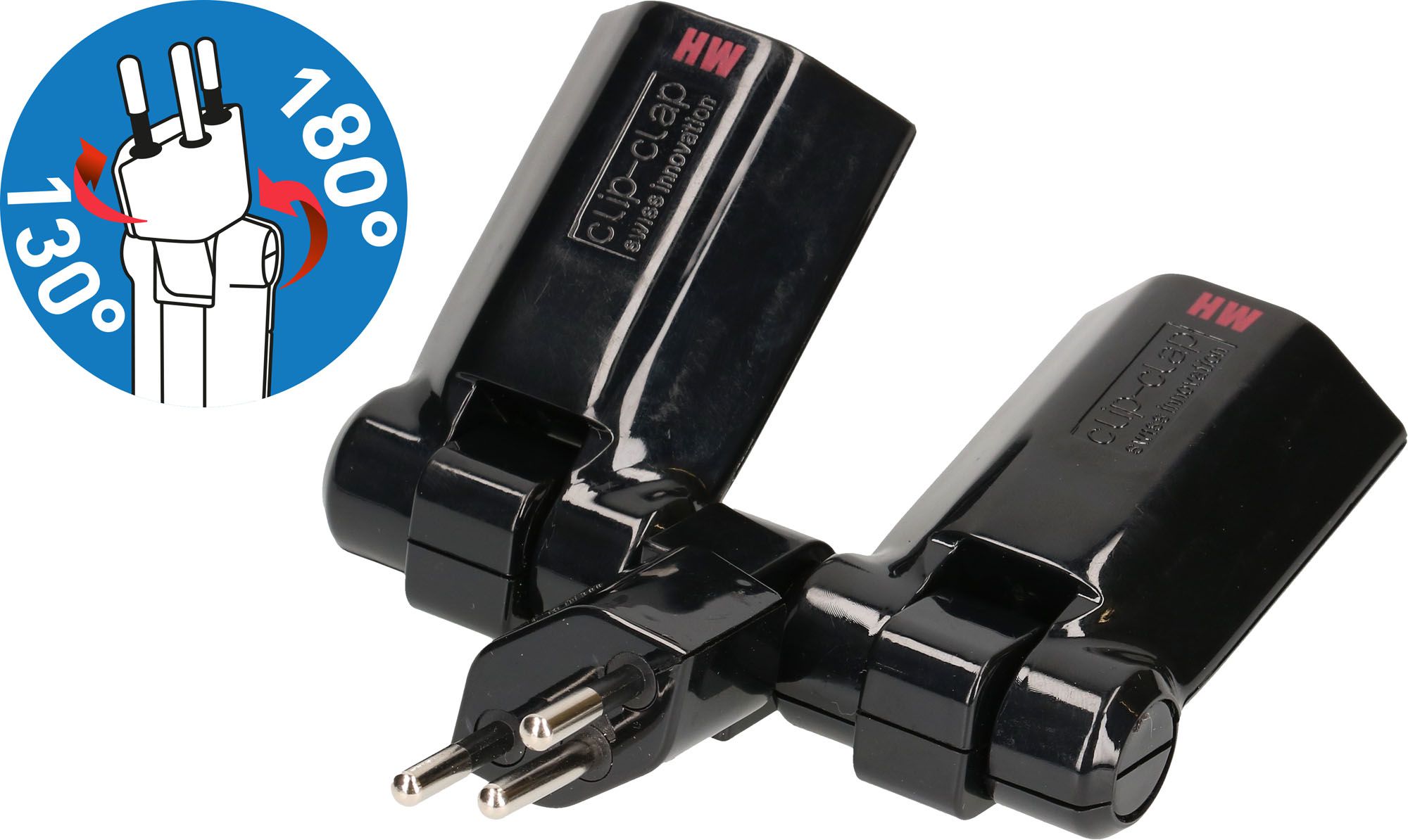 multi adaptateur clip-clap 2x type 13 3 pôles noir BS