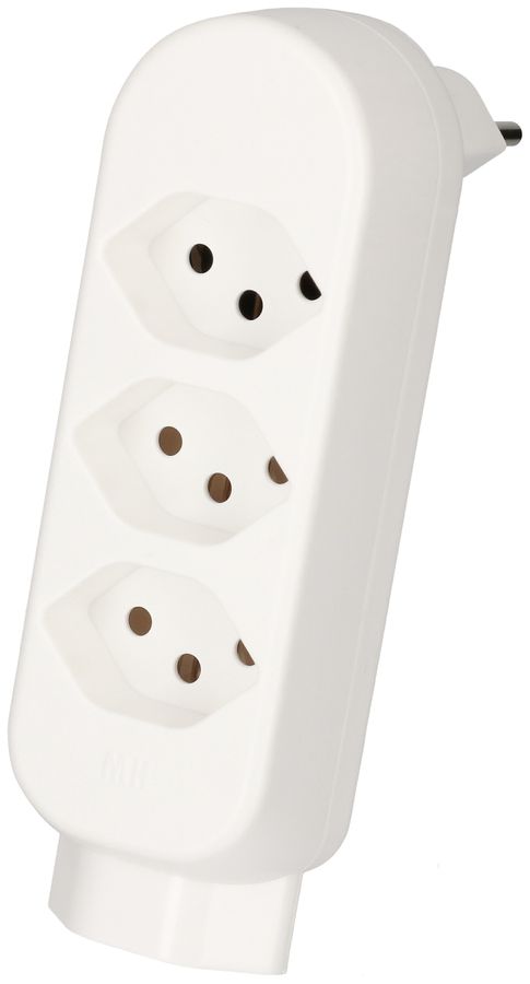 multi adaptateur ADAPT 3+1x type 13 blanc rotatif