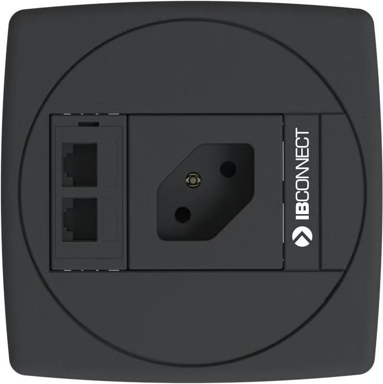 UNIT bloc multiprise anthracite 1x type 13 2x RJ45 Cat 6