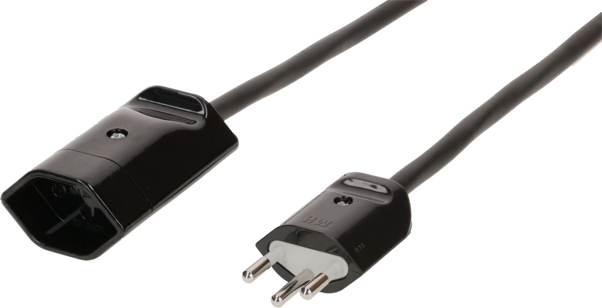 rallonge 3G1.0 1m noir blindée type 12 / type 13