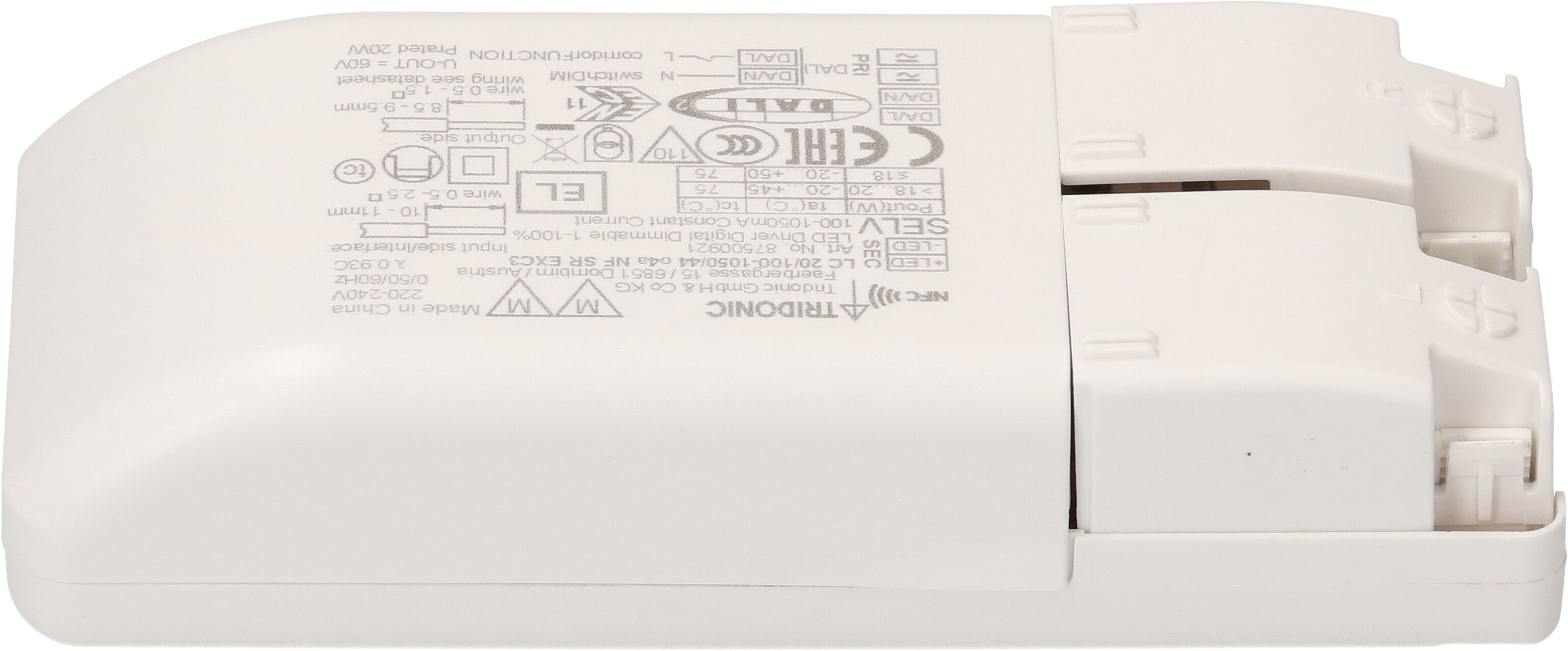 driver constant LED DALI-2 NFC programmé 260mA / 11.44W
