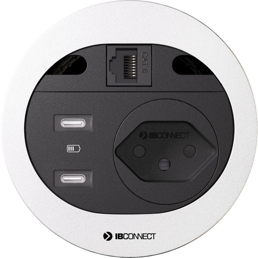 DIVUS bloc multiprise blanc 1x type 13 2x USB-C 1x RJ45