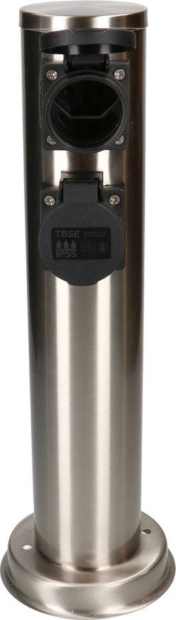 colonne de prises de jardin 4x type 13 IP55 rond acier