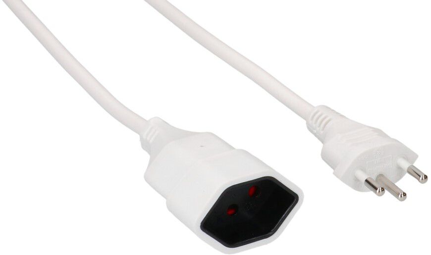 Rallonge TD H05VV-F3G1.0 2m blanc BS type 12 / type 13
