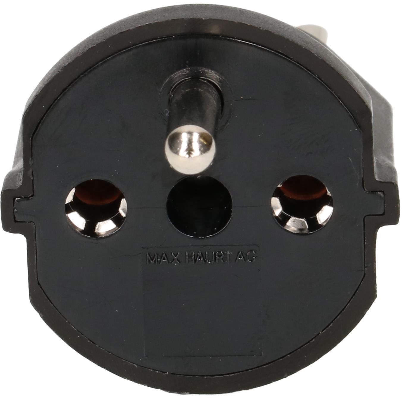 adaptateur fixe type 23 / Schuko CEE 7/7 noir