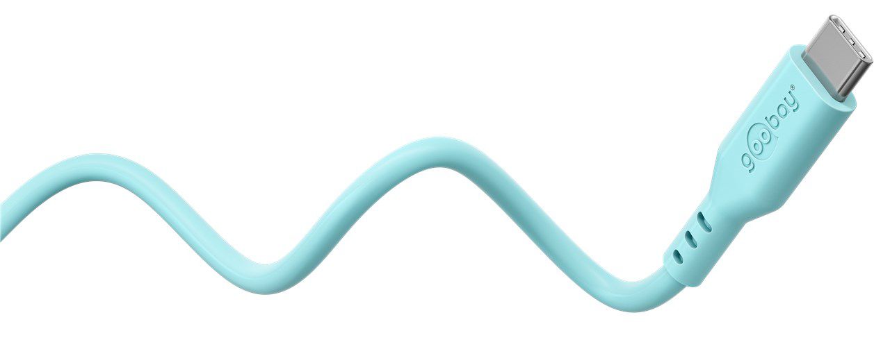 câble de recharge USB-C silicone 1.5m turquoise