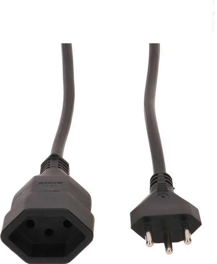 Rallonge TD H05VV-F3G1.0 0.25m noir type 12 / type 13