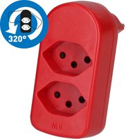 Multi adaptateur ADAPT 2x type 13 rouge rotatif BS