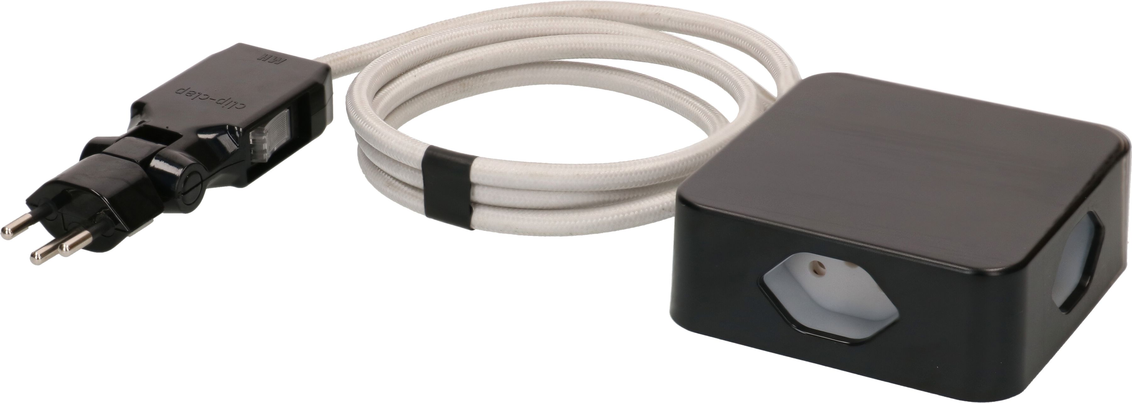 multiprise Cube 4x type 13 noir / gris 2m clip-clap