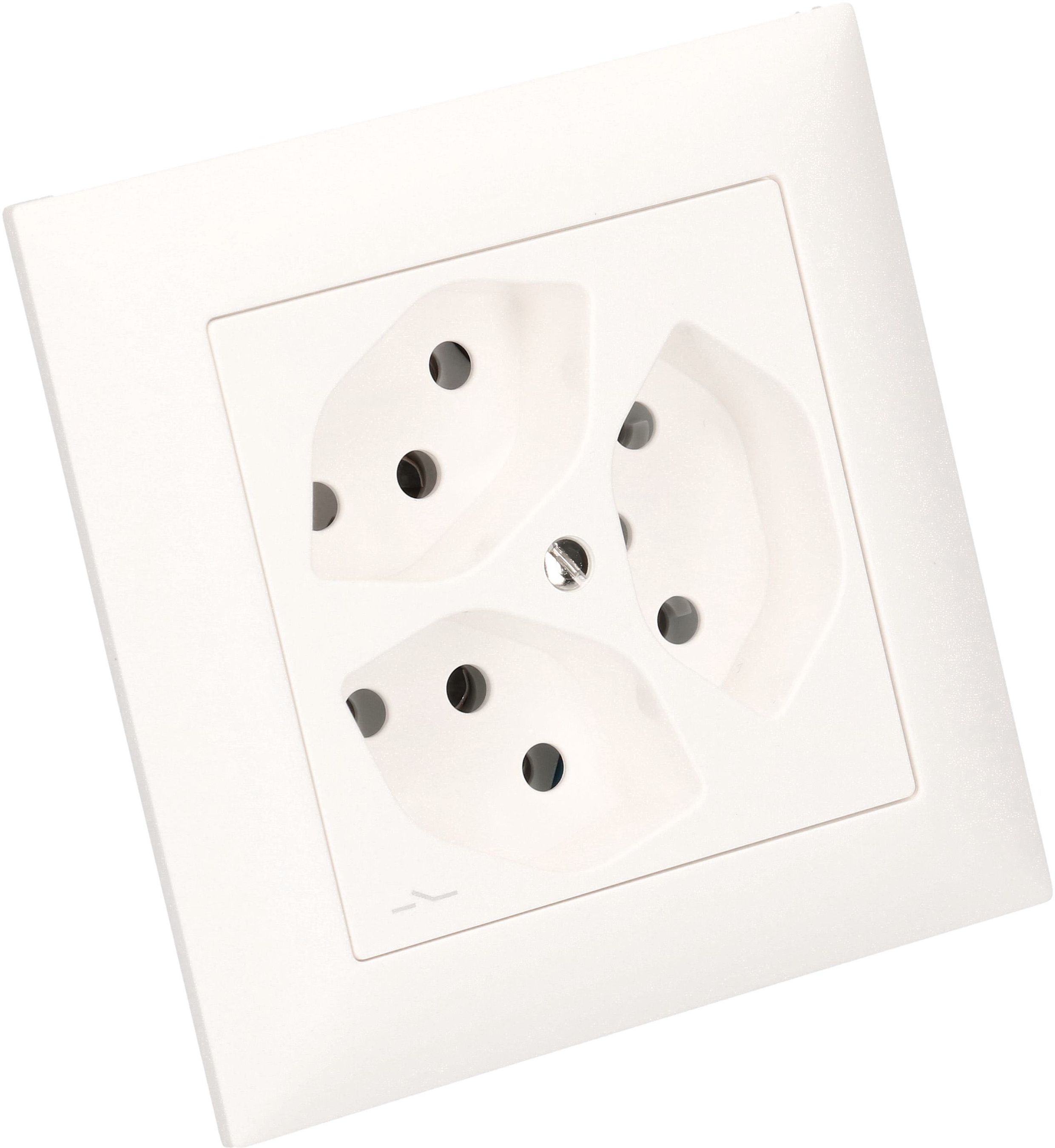 presa 3x tipo 13 1S dim.1x1 INC EdizioDue bianco