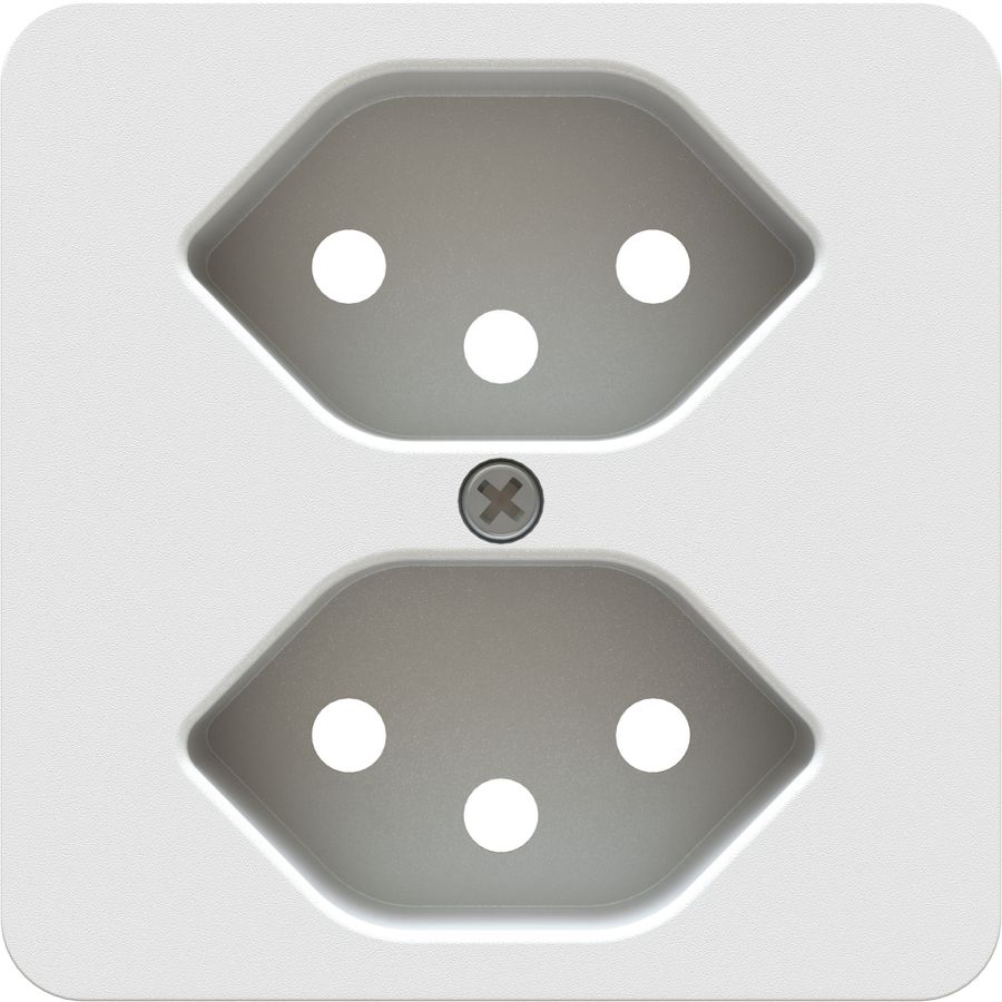 prise 2x type 13 plaque frontale priamos blanc