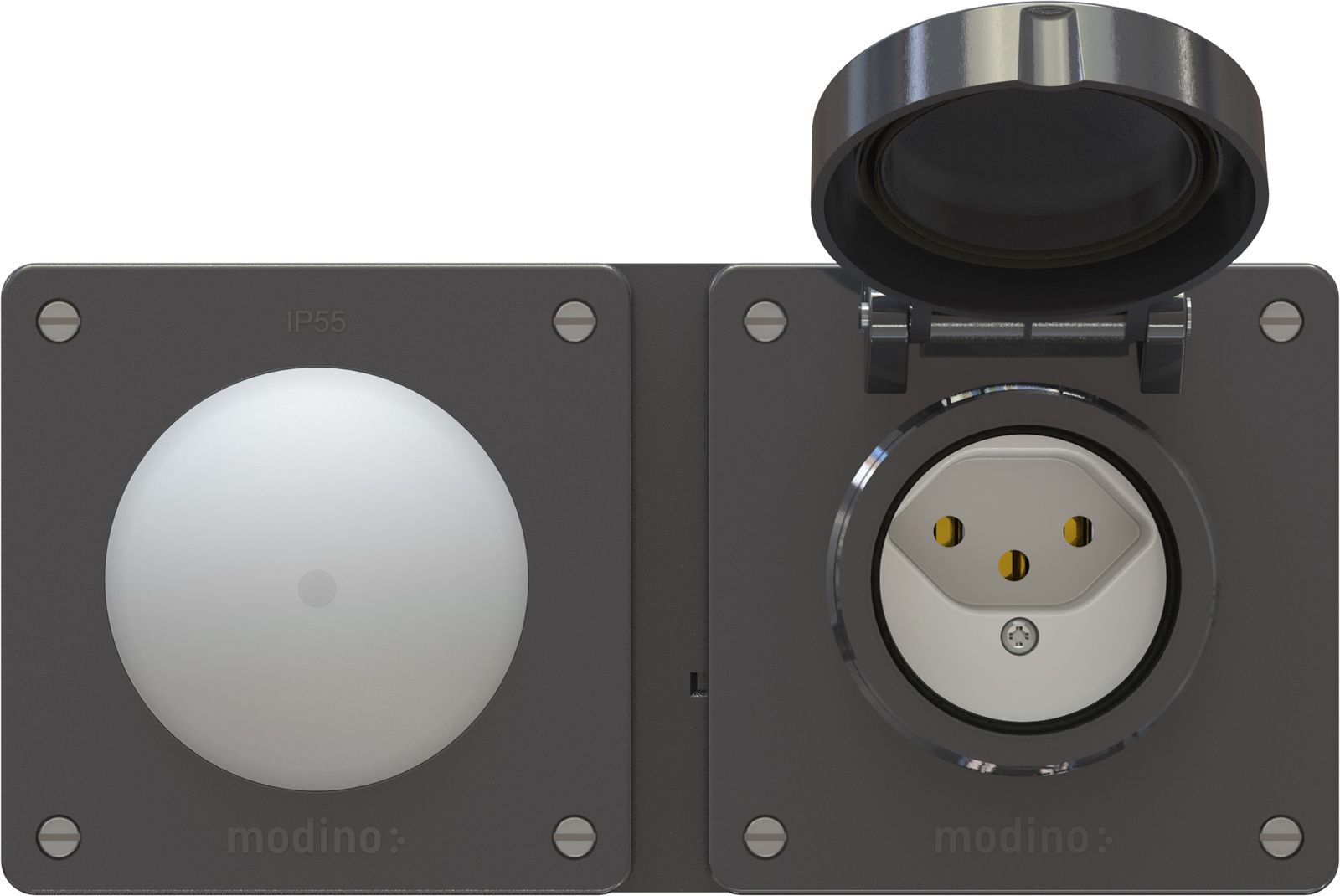 combinazione pulsante NA/NC ill. / tipo 13 dim.2x1 AP exo IP55 ne