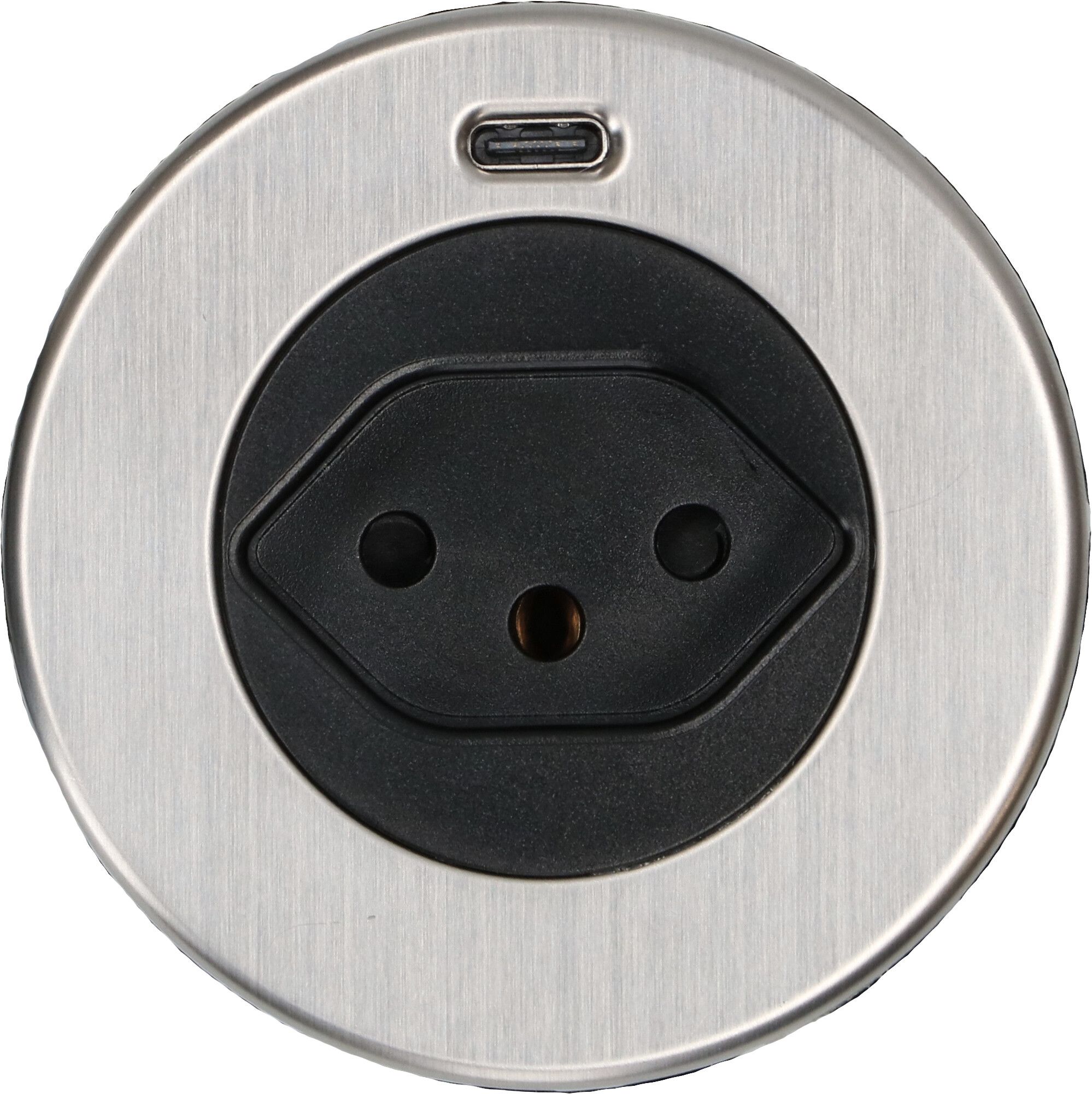 SOLO Steckdoseneinheit Edelstahl 1x Typ 13 1x USB-C