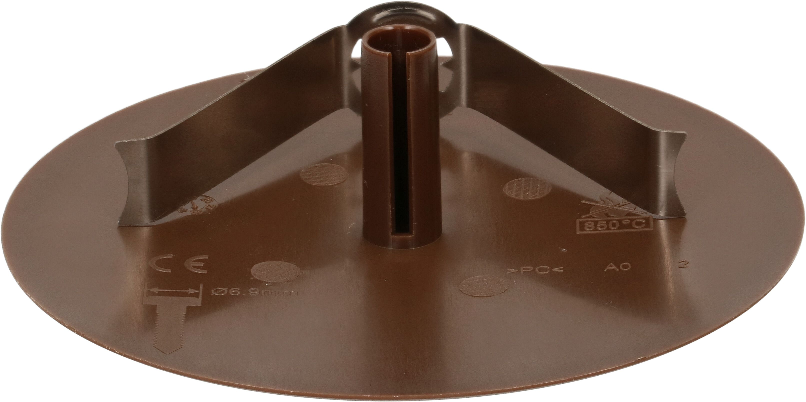 rosette de plafond rond plat étrier à ressort enfichable marron