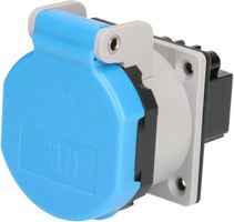 prise à encastrer 1x type 13 L+N+PE Max Hauri IP55 gris/bleu