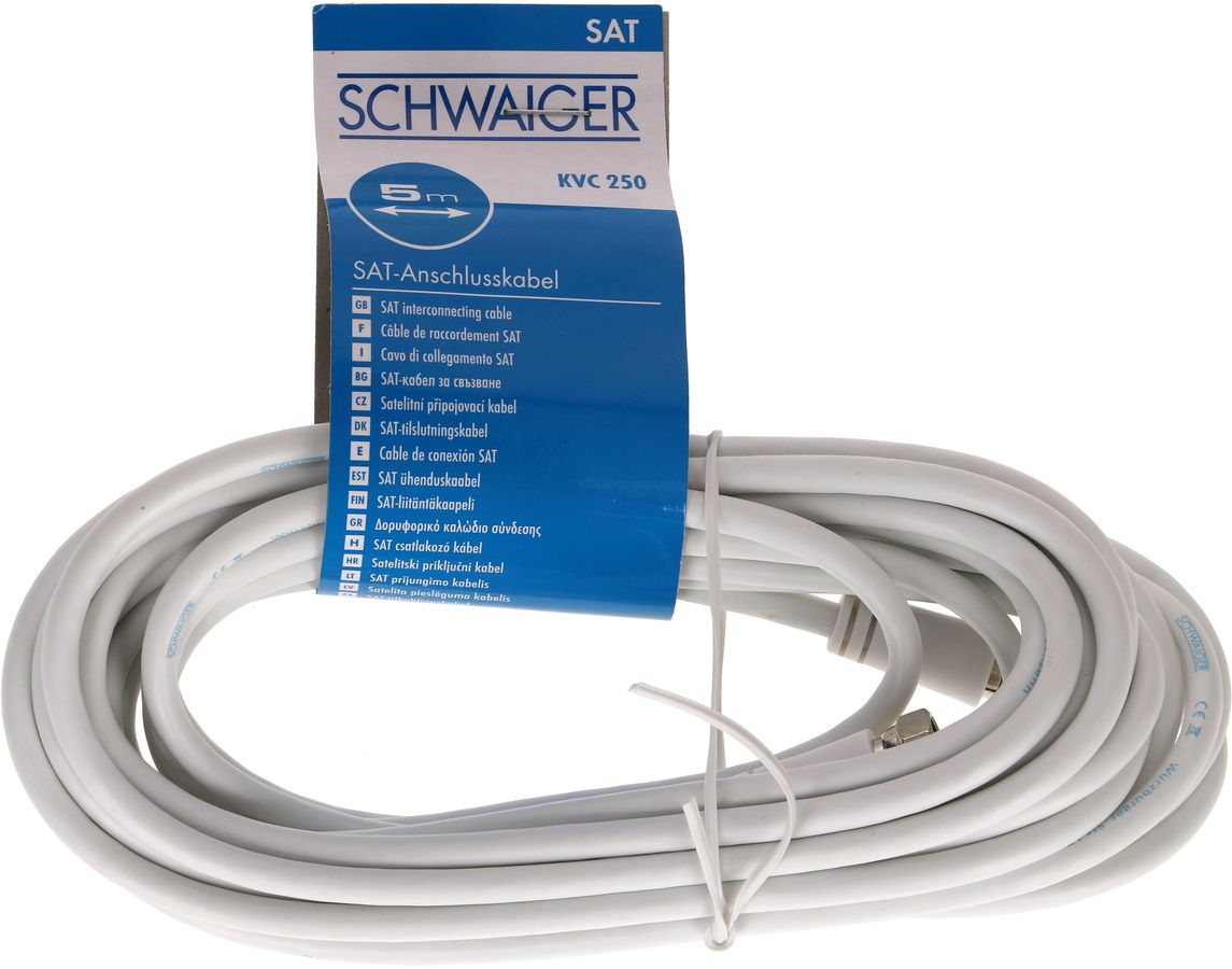 câble de raccordement SAT 75dB 5m blanc