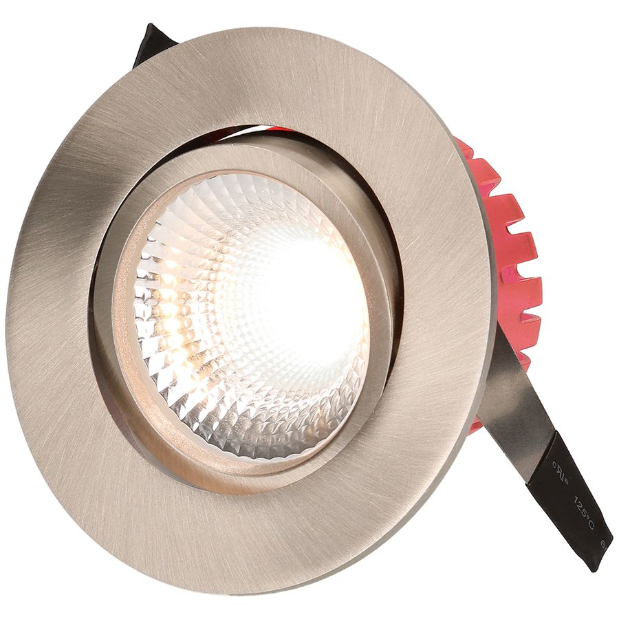 spot encastré à LED SOLVO-IP65 Ø80 nickel brossé 3000K 750lm 38°