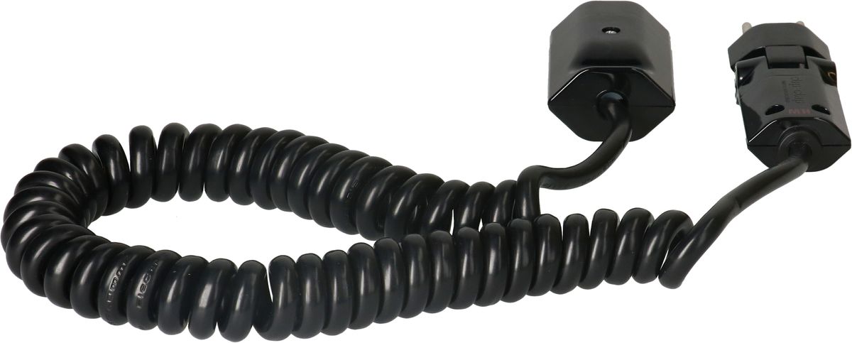 prolunga TD spiralato H05VV-F3G1.0 2m nero tipo 12 / tipo 13