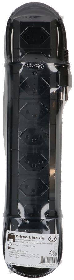 multiprise Prime Line 8x type 13 noir 3m