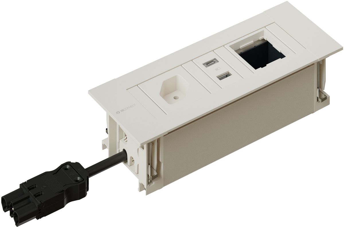 INTRO2.0 bloc multiprise blanc 1x type 13 1x USB-A/C 1x vide