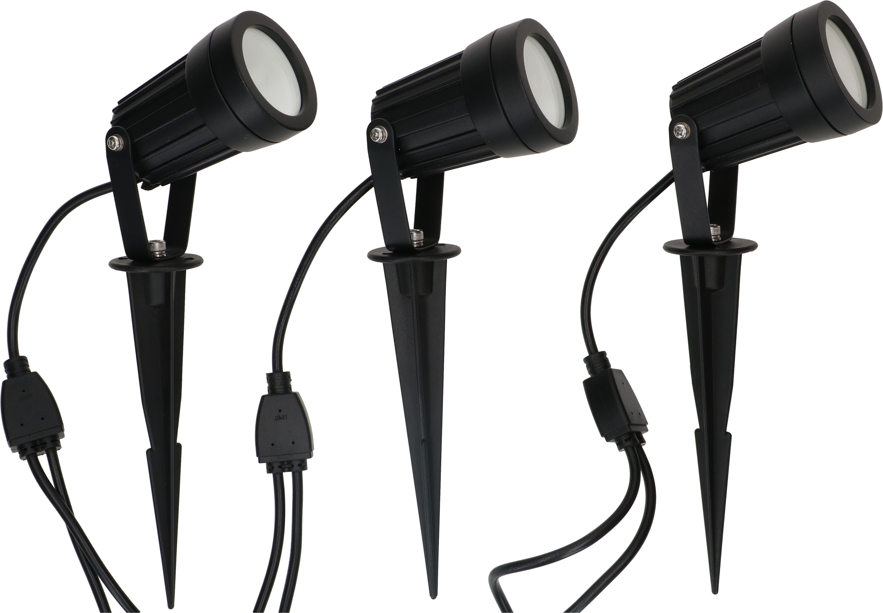 set de 3 lampes de jardin Merkuro / ALU noir IP65 / LED / type 11