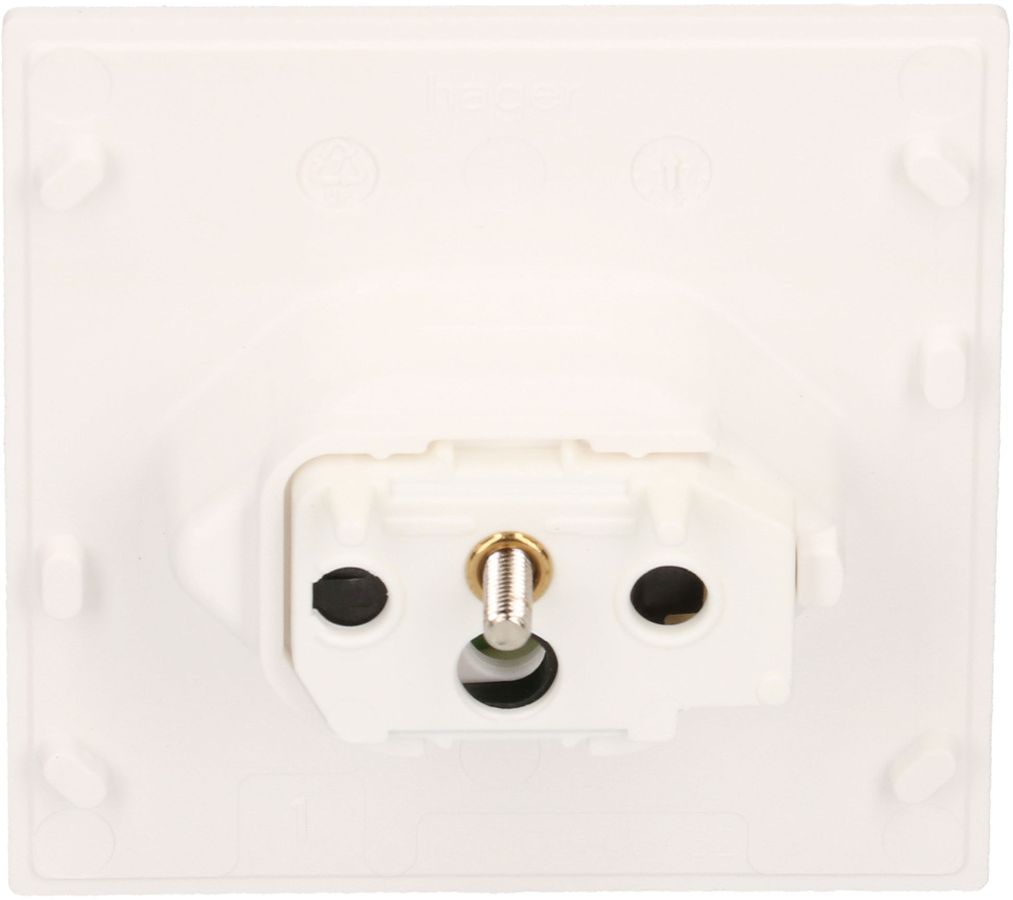 prise 1x type 13 plaque frontale BS Kallysto blanc