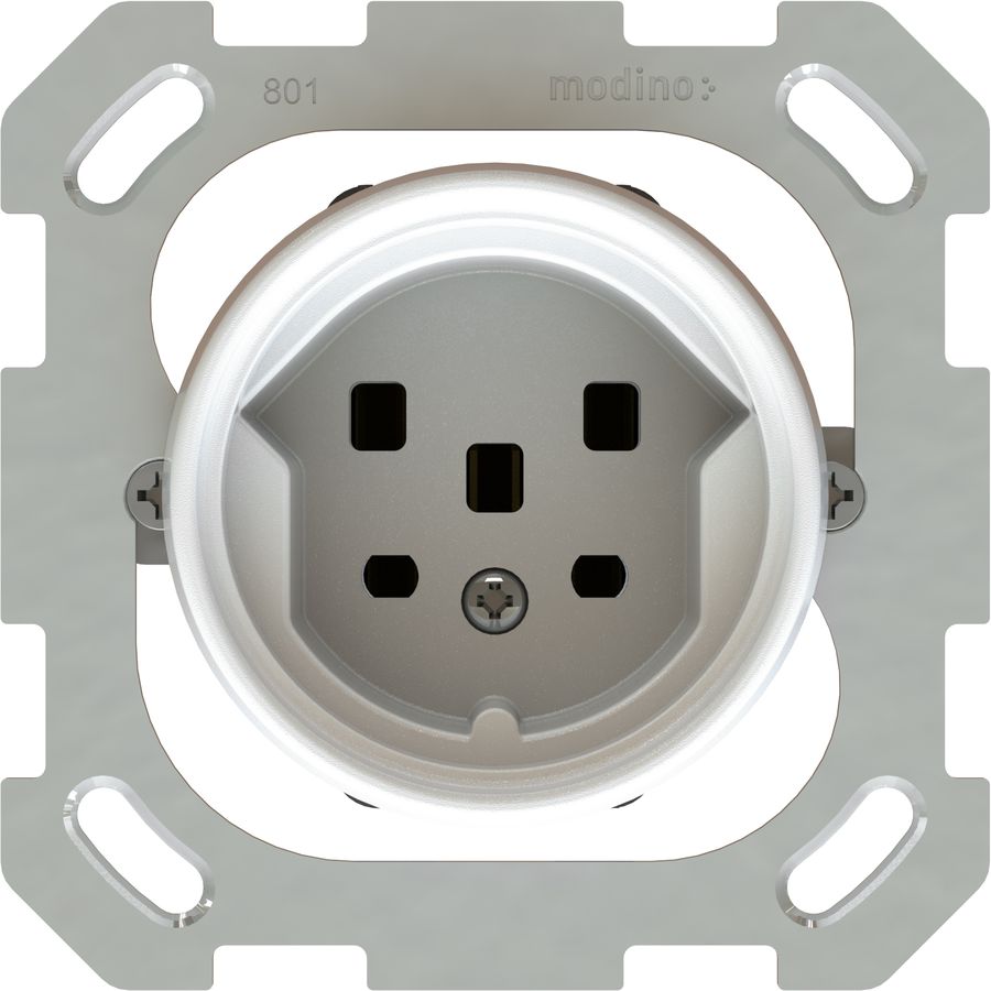 prise 1x type 25 insert avec plaque frontale exo IP55 blanc