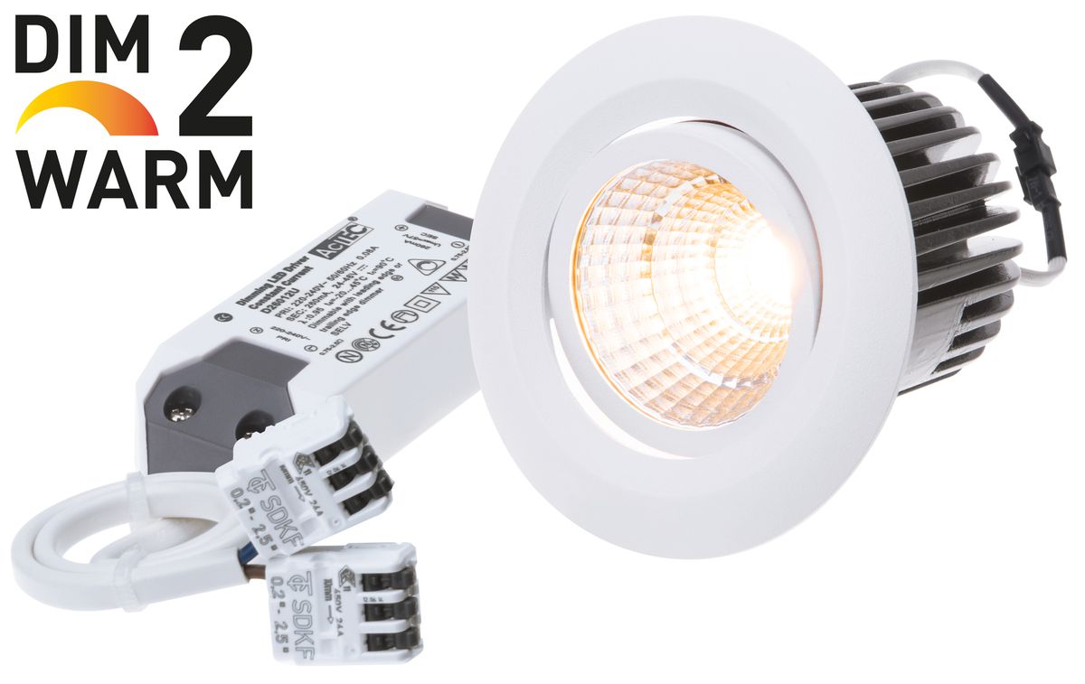 LED-Einbauspot MOVE Ø68 D2W weiss 2100-3000K 960lm 38°