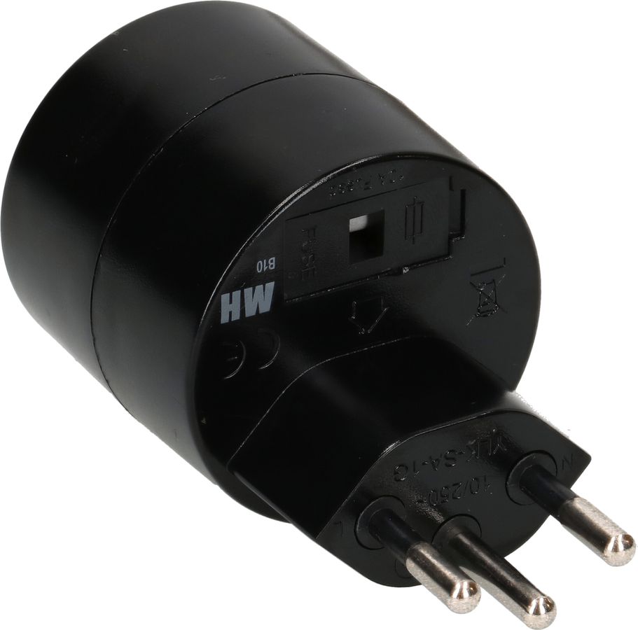 fiche d'adaptation asymétrique type 12 / Schuko noir