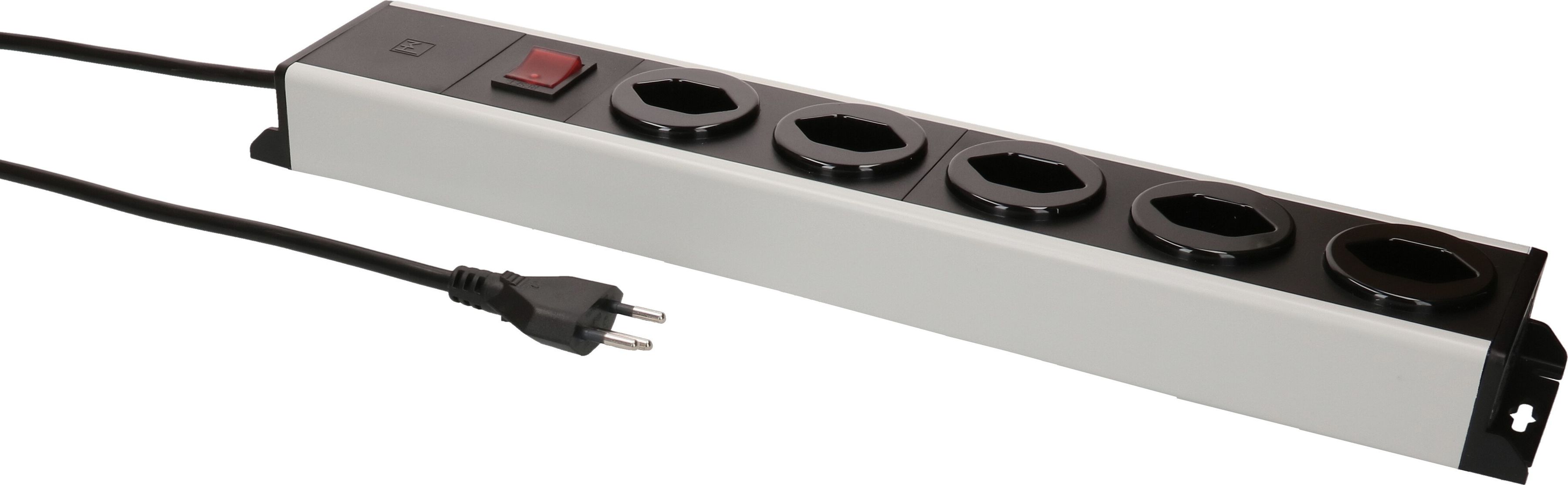 multiprise Power Line 5x type 13 gris/noir interrupteur 5.0m