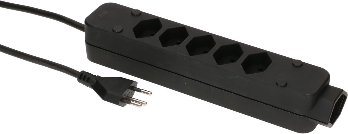 multiprise Swiss Line 5+1x type 13 noir 3m